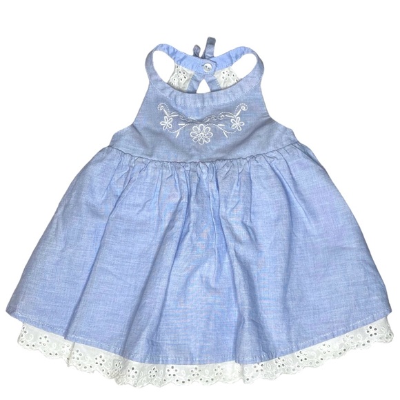 Dylan & Abby Other - Dylan & Abby Blue White Eyelet Sleeveless Summer Dress Size 3-6M